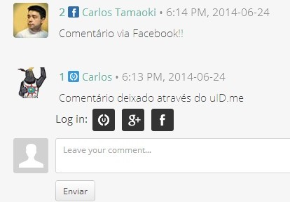 comentários via Facebook
